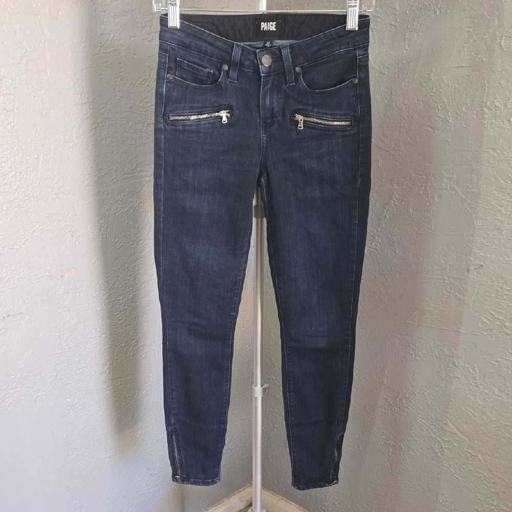Paige Women's Jane Zip Dark Blue Jeans
